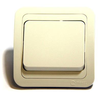 Makel  Мимоза Крем Выключатель 1-клавишный со вставкой IP20 скрытая установка 25001