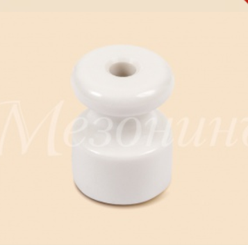 МезонинЪ Изолятор "искусственная керамика" для витого провода, D18,5х24мм, белый (50шт/уп) GE20025-01